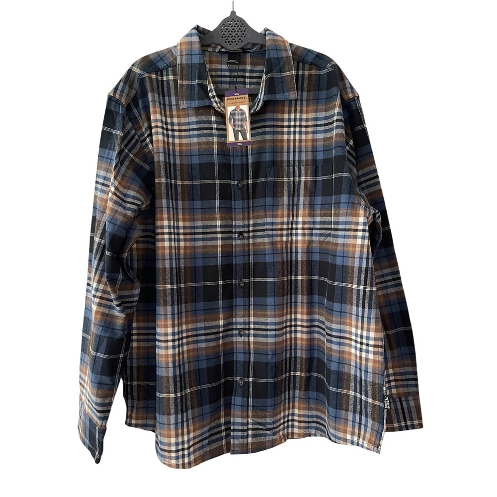 Eddie Bauer Men's Plaid flannel Shirt XXL‎ NWT